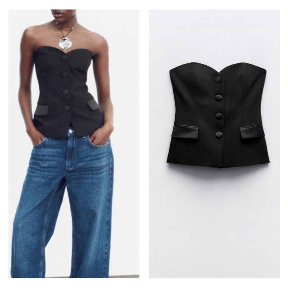 NWT Zara mixed satin effect buster